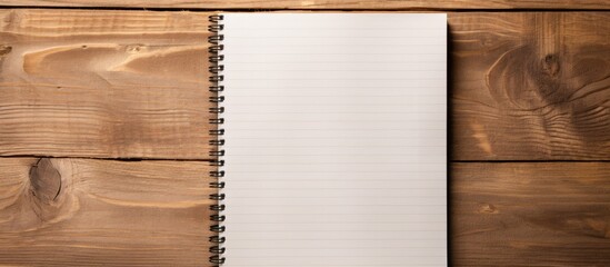 Leinwandbilder - Wooden background with pen and notepad, plenty of copy space image.