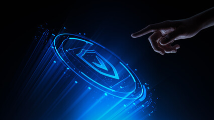 Wall Mural - hand pressing standards button: business standards and compliance concept