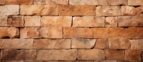 Fototapete - Close-up brown and orange stone texture background with copy space image for design.