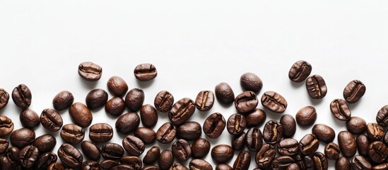 Aufkleber - A photograph of coffee beans with a plain white background, ideal for use as a copy space image.