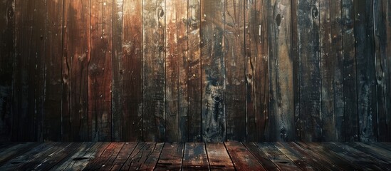 Poster - Vintage wooden backdrop with copy space image.