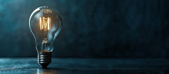 Poster - Copy space image of a light bulb set against a black backdrop.