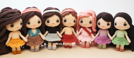 Poster - Creating crocheted pieces for amigurumi dolls with a clear background for adding elements in the image.