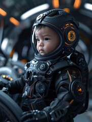 Poster - a baby in a space suit with a helmet on