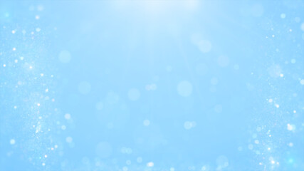 Poster - Bright blue background with bokeh lights and sparkles. Creates a cheerful and festive atmosphere. Perfect for celebrations, holiday themes, and creativity.