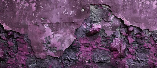 Aufkleber - A dark side textured purple wall background with a copy space image showcasing a mix of purple granite stone facade and dark pink siding textures with details.