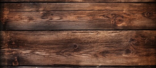 Aufkleber - A weathered, brown wooden texture creating a rustic wood background with copy space image.