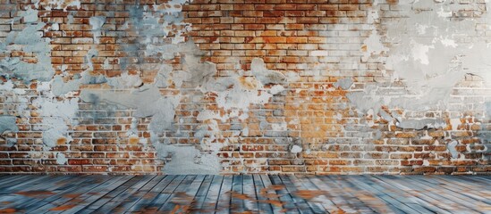 Leinwandbilder - Interior portion of a brick wall with a smooth painted surface, suitable for adding text or images within a copy space image.
