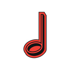 Sticker - Retro Sticker Music Note