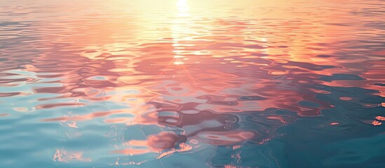 Sticker - Subtle sunset reflection on calm water, suitable for adding text or images in the highlighted portion.