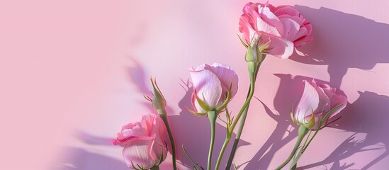 Aufkleber - image featuring lovely eustoma flowers on a bright backdrop with copy space image available.