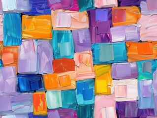 Poster - a painting of a colorful block of paint