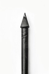 Poster - A black pipe protrudes from a white wall in a minimalist setting, suitable for use as a background or to illustrate a concept