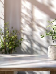 Canvas Print - a plant in a vase on a table