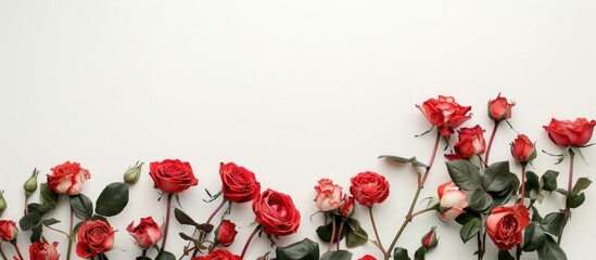 Poster - Roses displayed against a white backdrop provide a lovely image with copy space.