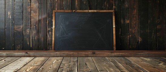 Poster - Old blackboard on the wall with empty copy space image.