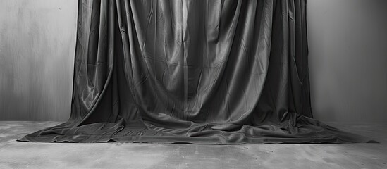 Poster - monochromatic gray fabric backdrop with space for text and images.