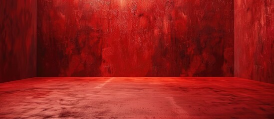 Fototapete - Vibrant red backdrop suitable for web, interface, and cover design with empty space for an image.