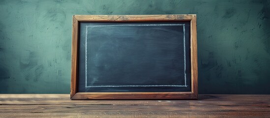 Poster - Wooden frame sign with chalkboard background providing a copy space image.