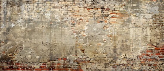 Poster - Old-fashioned brick wall with ample copy space image.