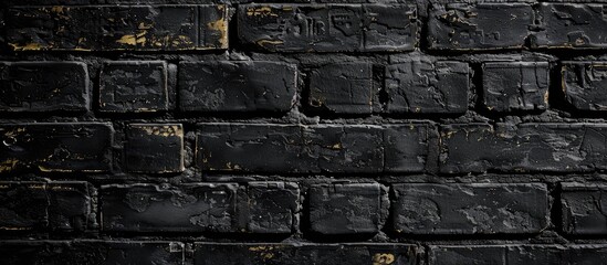 Canvas Print - Brick wall background in black with space for text or image.