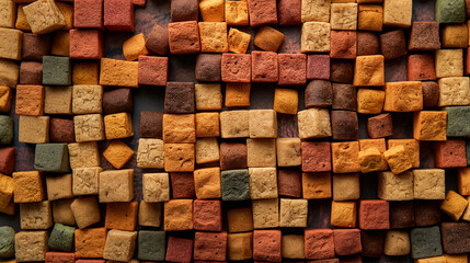 Poster - Colorful brick wall close-up with sparse bricks