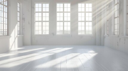 Poster - light filled white room with windows