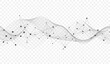 © BAIVECTOR - Connecting dots and lines with flowing wavy lines. Abstract geometric plexus style background. Hand drawn vector art