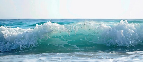 Poster - Tranquil ocean waves with copy space image.