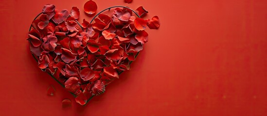 Poster - A romantic heart-shaped background perfect for Valentine's Day or other special occasions, with copy space for text, viewed from the top.