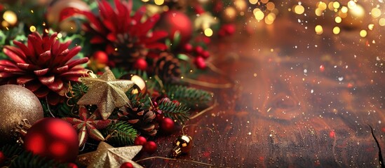 Poster - Festive background with a merry Christmas theme and copy space image.