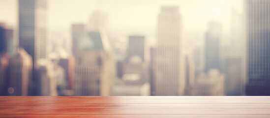 Aufkleber - Blurry office background with table top featuring copy space image.
