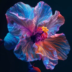 Wall Mural - a flower, flux colors, studio photoshoot, closeup, detailed