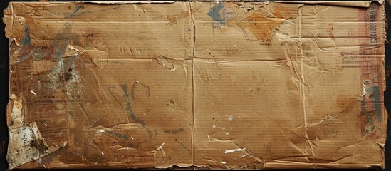 Aufkleber - Grungy cardboard with tape marks, providing a 'copy space image.'