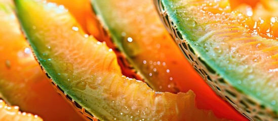 Poster - Melon, a juicy and refreshing fruit with a vibrant color, is a great option for a healthy snack or dessert.
