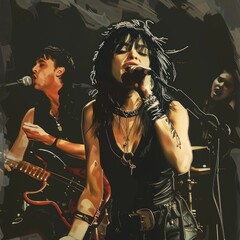 Poster - a punk band with a lead singer of a female with black hair