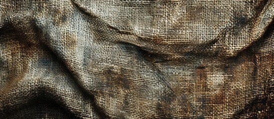 Aufkleber - A photo of a textured burlap canvas with a rough, crumpled, grungy appearance providing a copy space image.