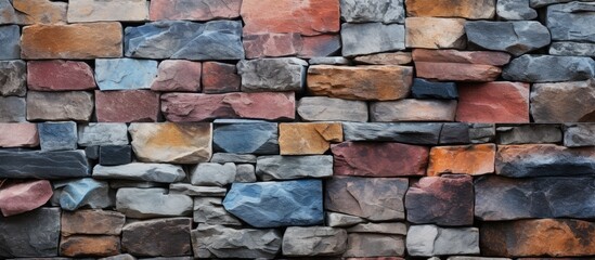 Aufkleber - Stone wall texture with vibrant colors, ideal as a background for a copy space image.