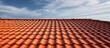 © HN Works - Newly renovated roof with flat polymeric roof tiles covering the surface, showing a clean and modern design against a copy space image.