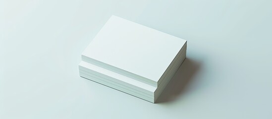 Aufkleber - Filtered effect applied to a stack of blank business cards on a white background with copy space image.