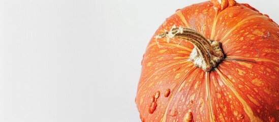 Canvas Print - A close-up of a squash on a white background, perfect for a copy space image, embodies a healthy vegan and vegetarian food idea.