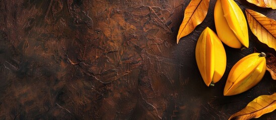 Poster - Dry mango placed in the background with copy space image.