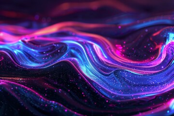 Poster - Vibrant and futuristic abstract colorful waves background with flowing, luminescent, and glowing patterns, perfect for digital art, modern design, and dynamic motion visuals