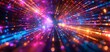 © GraphzTain - Abstract colorful light streaks and bokeh in a dark background.