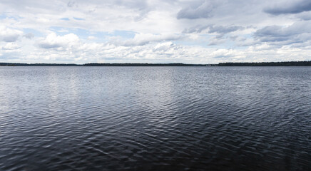 Wall Mural - valday lake, panoramic photo background