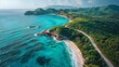 © Mosaic Mind - Aerial view of a winding coastline with white sand beaches
