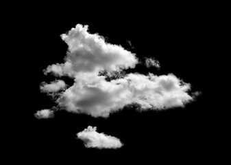 Wall Mural - Cloud Isolated on Black Background,Abstract Sky with Fluffy White Cloudy,Nature illustration elements for Spring,Summer,Group of Smoke, Cloud bubble,Cloud Comping Shape