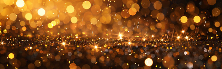 golden bokeh lights background