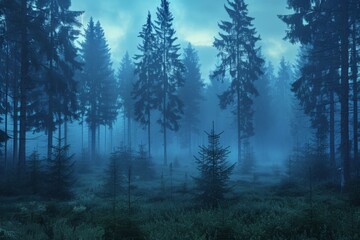 Sticker - Mystical Foggy Forest: forest