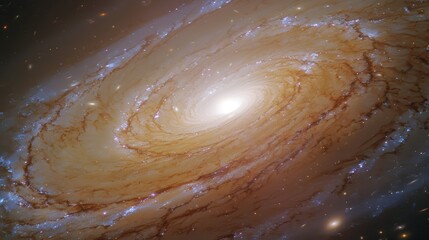 Wall Mural - Cosmic Elegance: Stunning Spiral Galaxy with Luminous Core in Deep Space